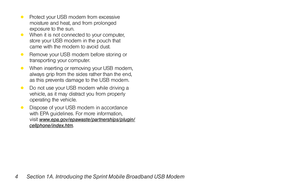 Sprint Nextel U300 manual Introducing the Sprint Mobile Broadband USB Modem 