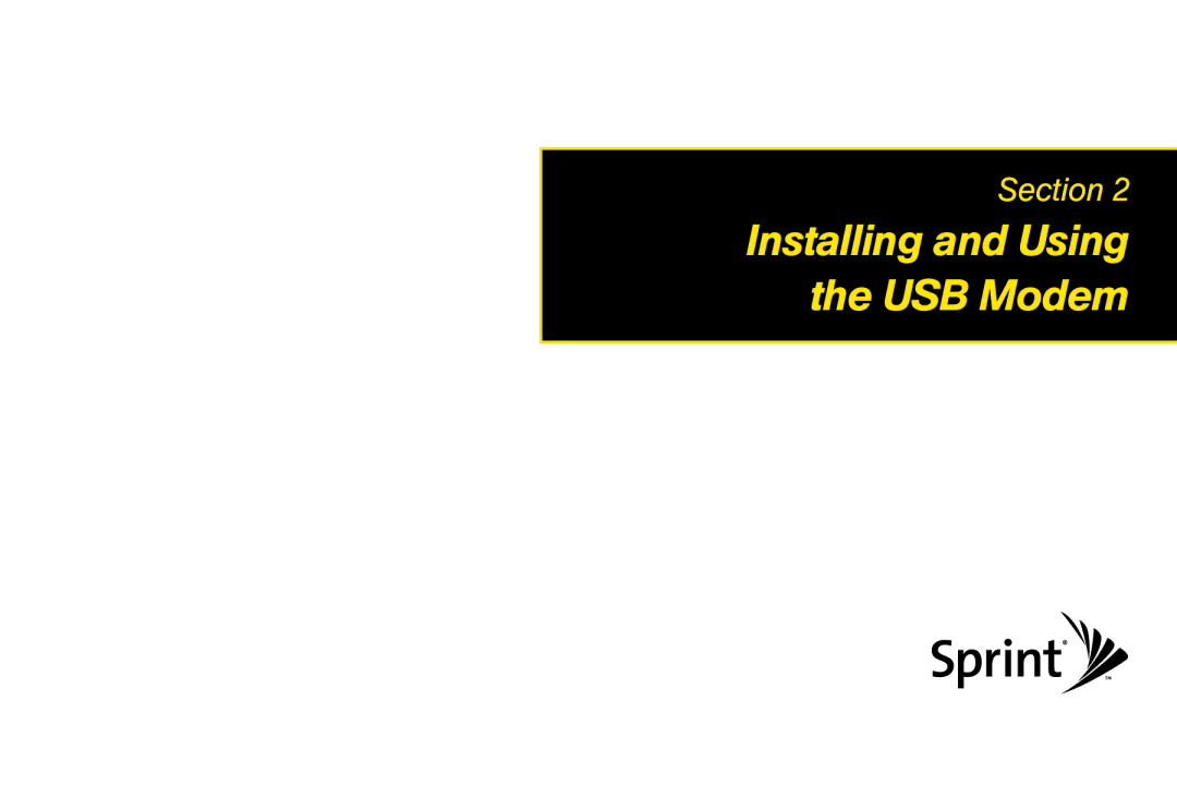 Sprint Nextel U300 manual Installing and Using the USB Modem 