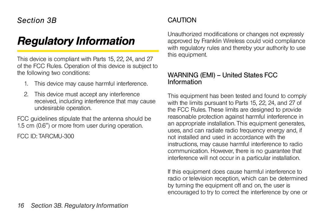 Sprint Nextel U300 manual Regulatory Information 