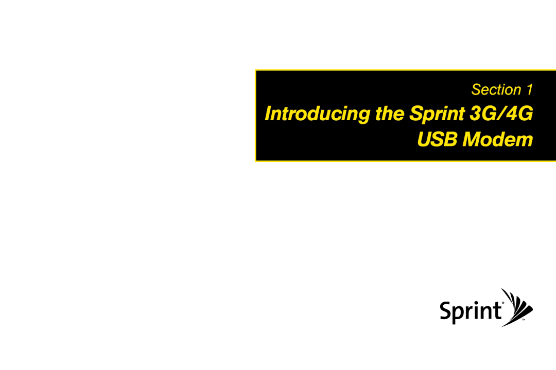 Sprint Nextel U300 manual Introducing the Sprint 3G/4G USB Modem 