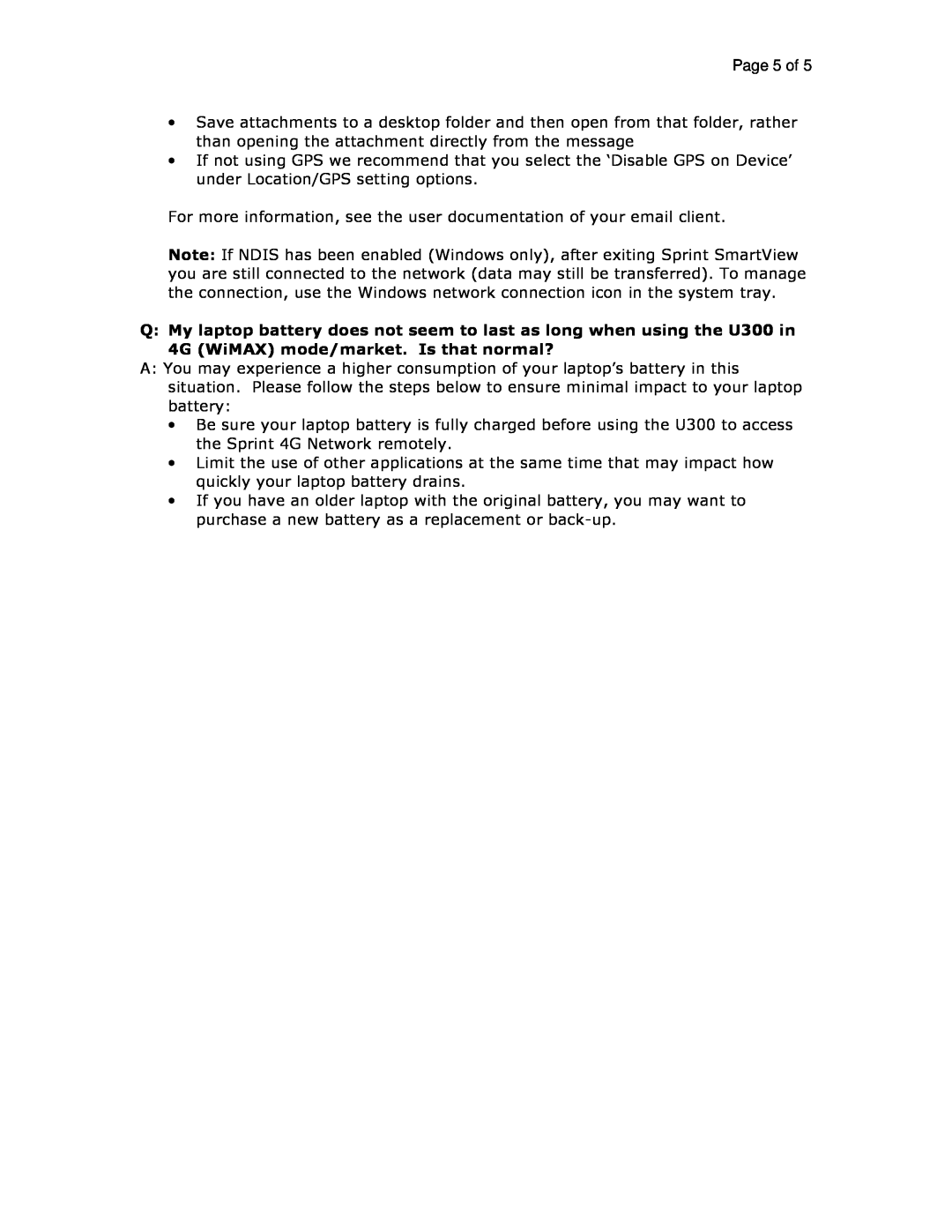 Sprint Nextel U300 manual Page 5 of 