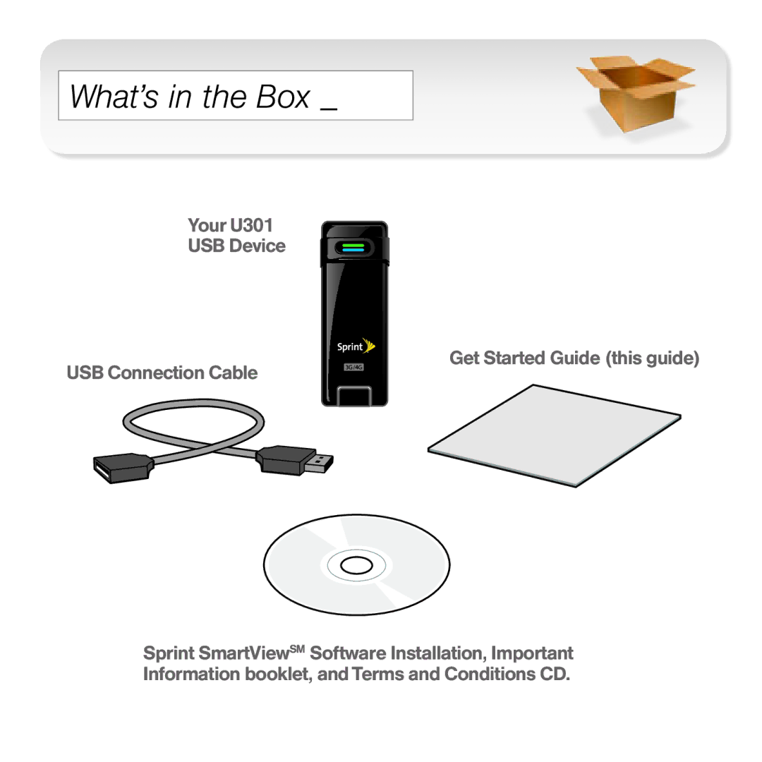 Sprint Nextel U301 manual What’s in the Box, USB Connection Cable 