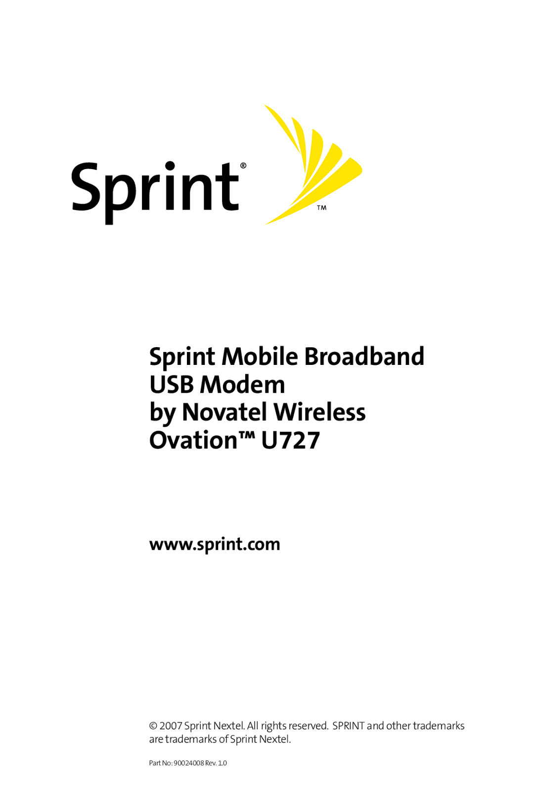 Sprint Nextel U727 manual Part No 90024008 Rev 