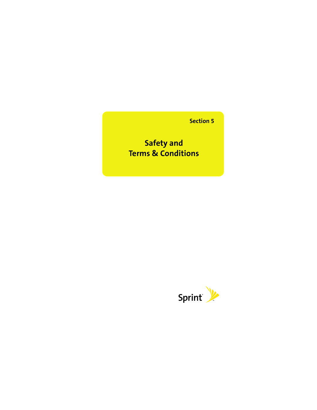 Sprint Nextel U727 manual Safety Terms & Conditions 
