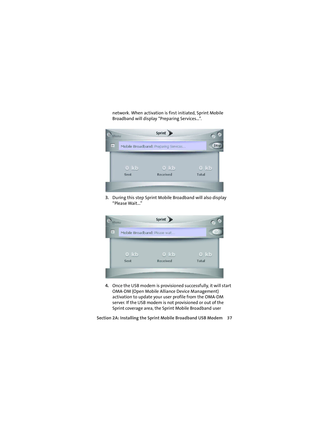 Sprint Nextel U727 manual Installing the Sprint Mobile Broadband USB Modem 