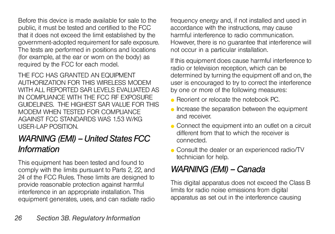 Sprint Nextel U760 manual Regulatory Information 