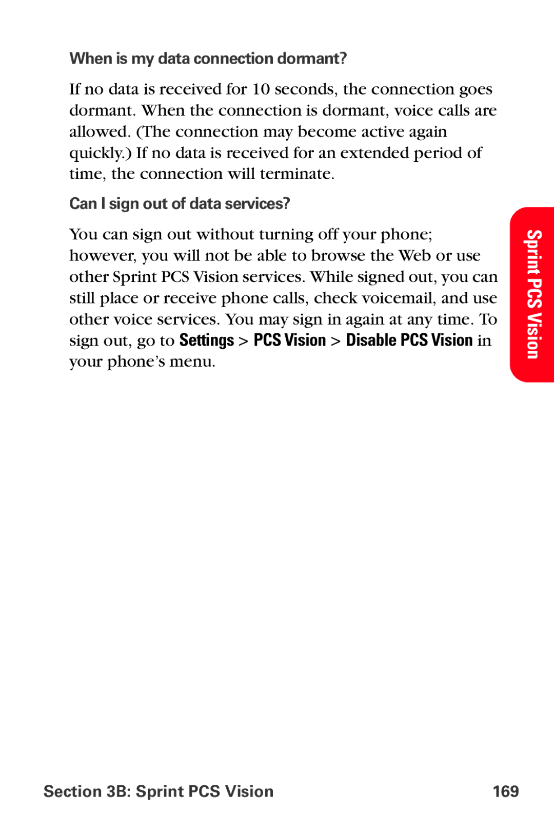 Sprint Nextel VI-3155I manual When is my data connection dormant? 
