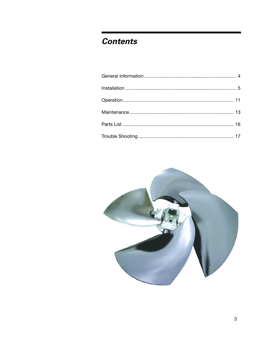 SPX Cooling Technologies 07-1126 user manual Contents 