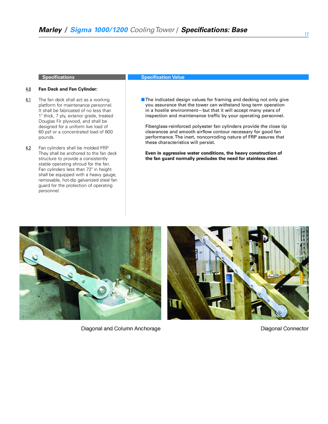 SPX Cooling Technologies 1000, 1200 Fan Deck and Fan Cylinder, Even in aggressive water conditions, the heavy construction 