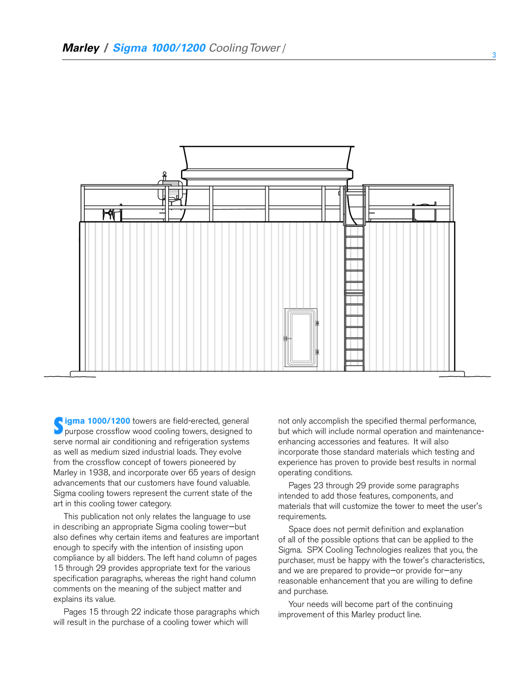 SPX Cooling Technologies specifications Marley / Sigma 1000/1200 CoolingTower 