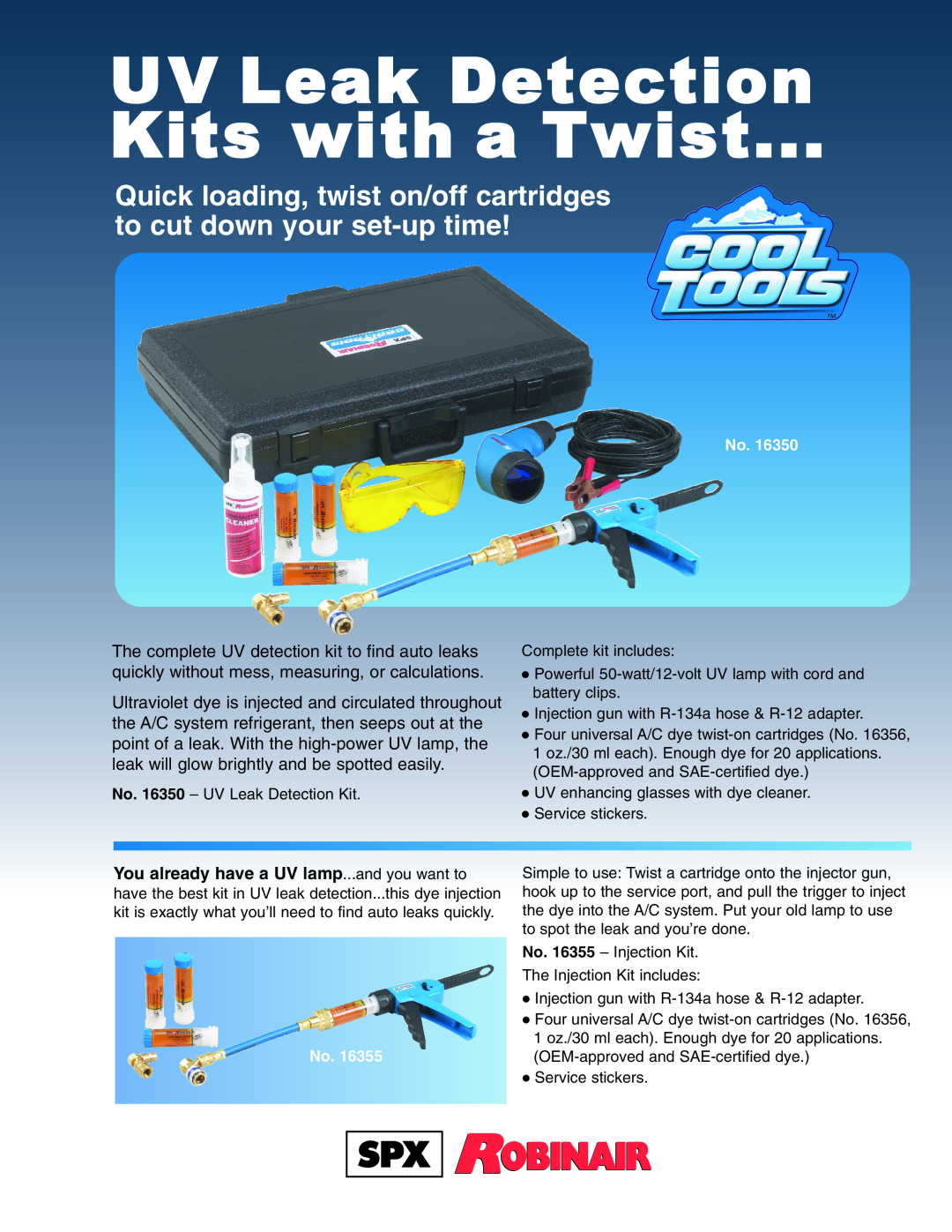 SPX Cooling Technologies 16350 manual UV Leak Detection Kits with a Twist 