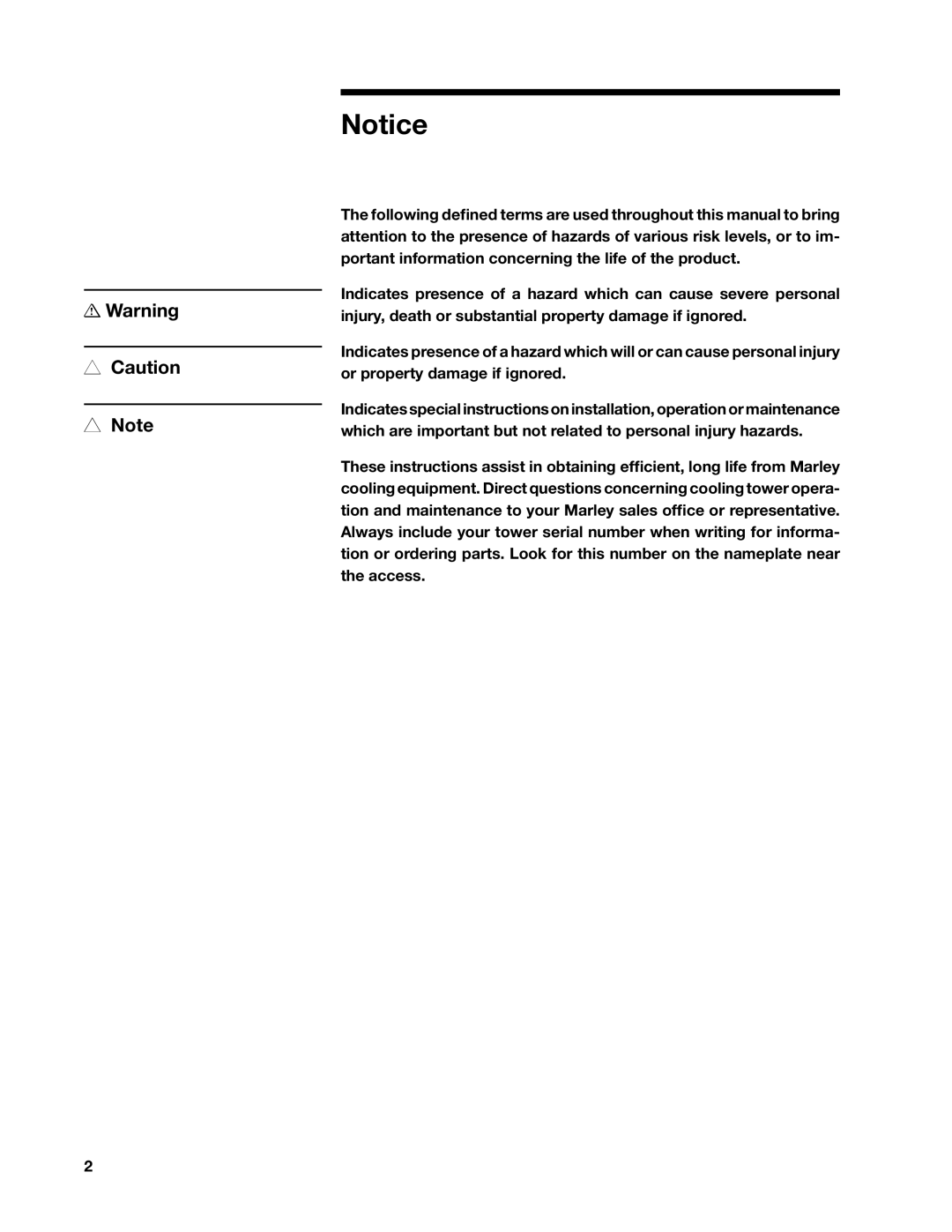 SPX Cooling Technologies 800 user manual 