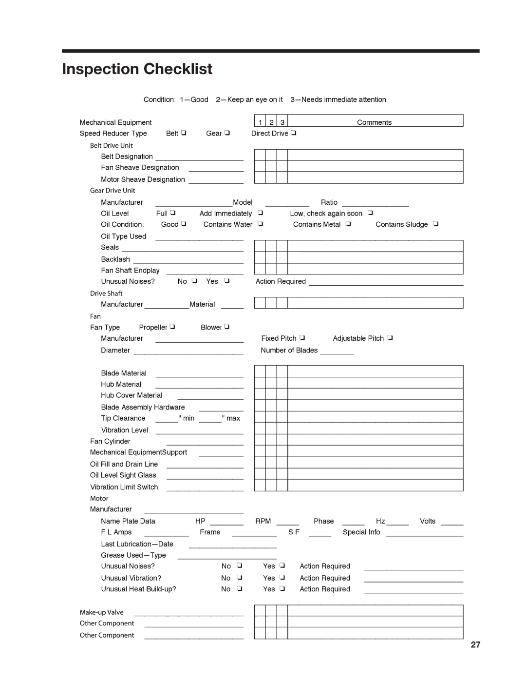 SPX Cooling Technologies 800 user manual Rpm 