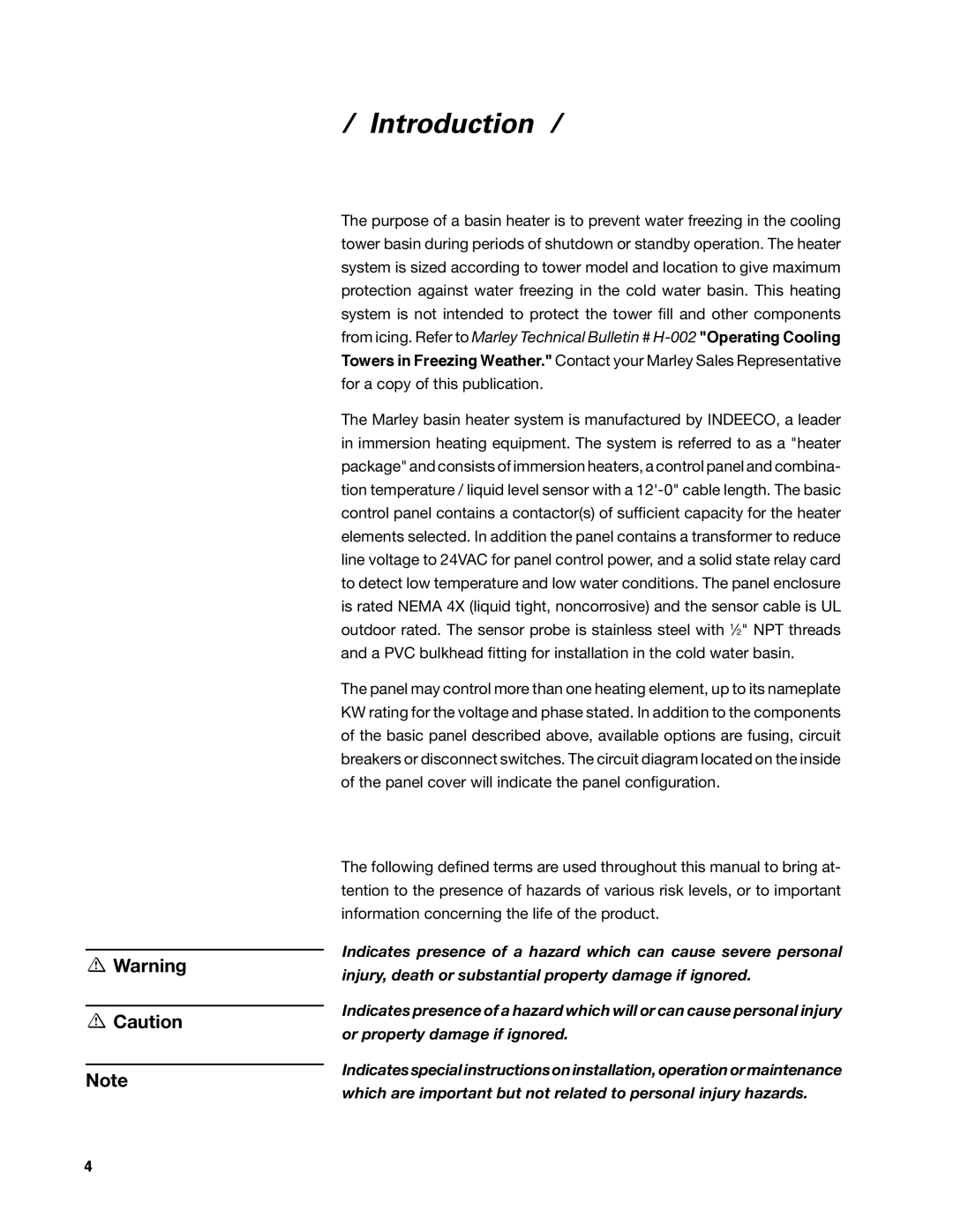 SPX Cooling Technologies 92-1322C user manual Introduction 