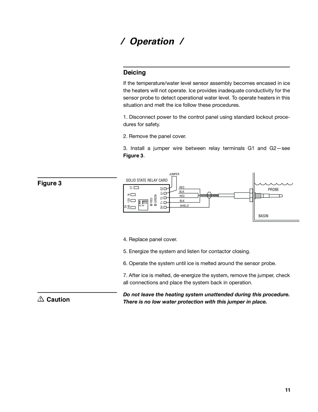 SPX Cooling Technologies 92-1322C user manual Deicing, Operation, Probe Basin 