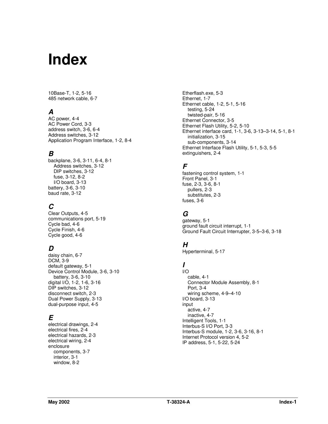 SPX Cooling Technologies CS4000 manual Index 