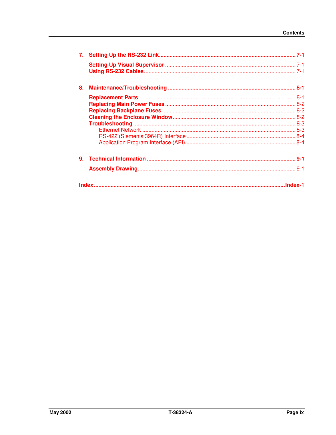 SPX Cooling Technologies CS4000 manual Index-1 