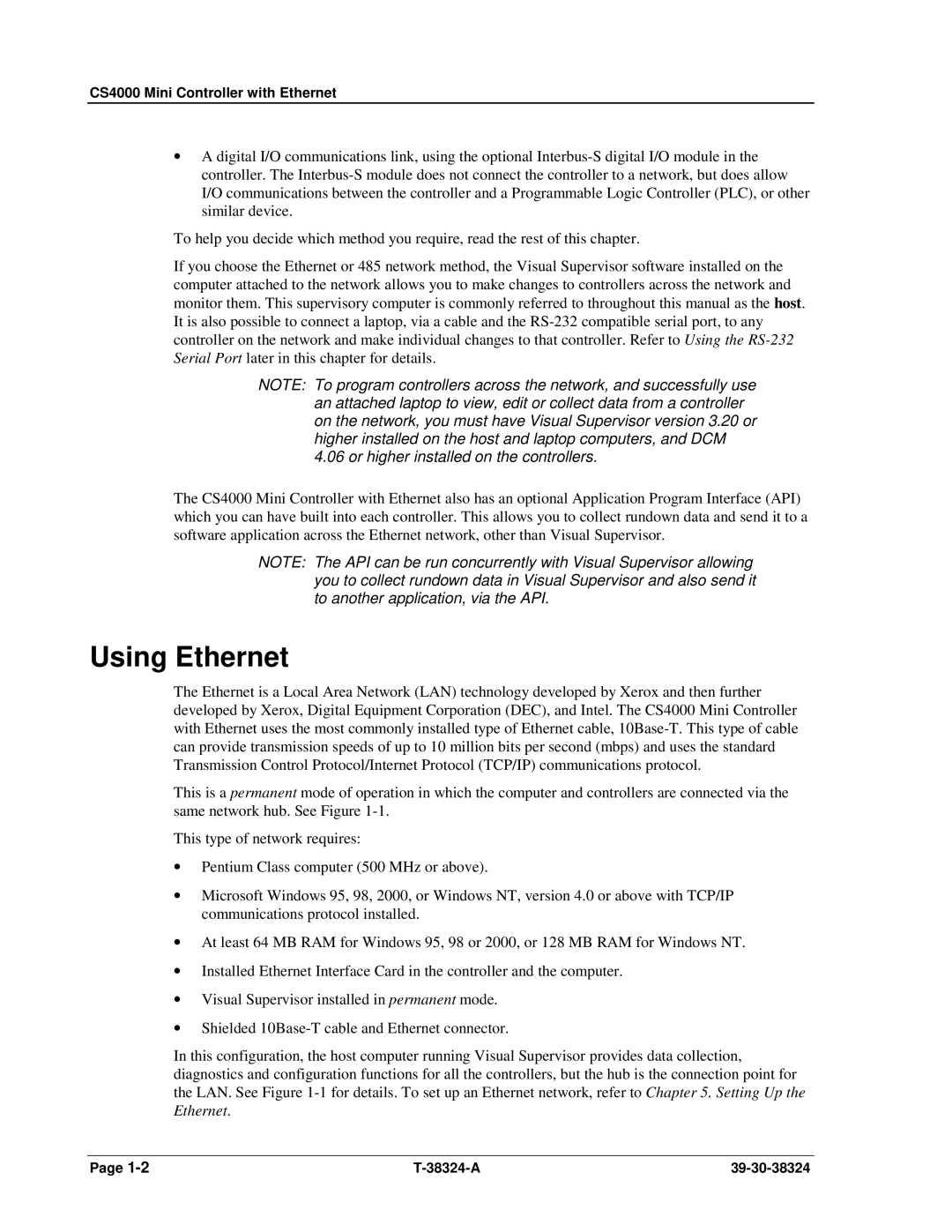 SPX Cooling Technologies CS4000 manual Using Ethernet 