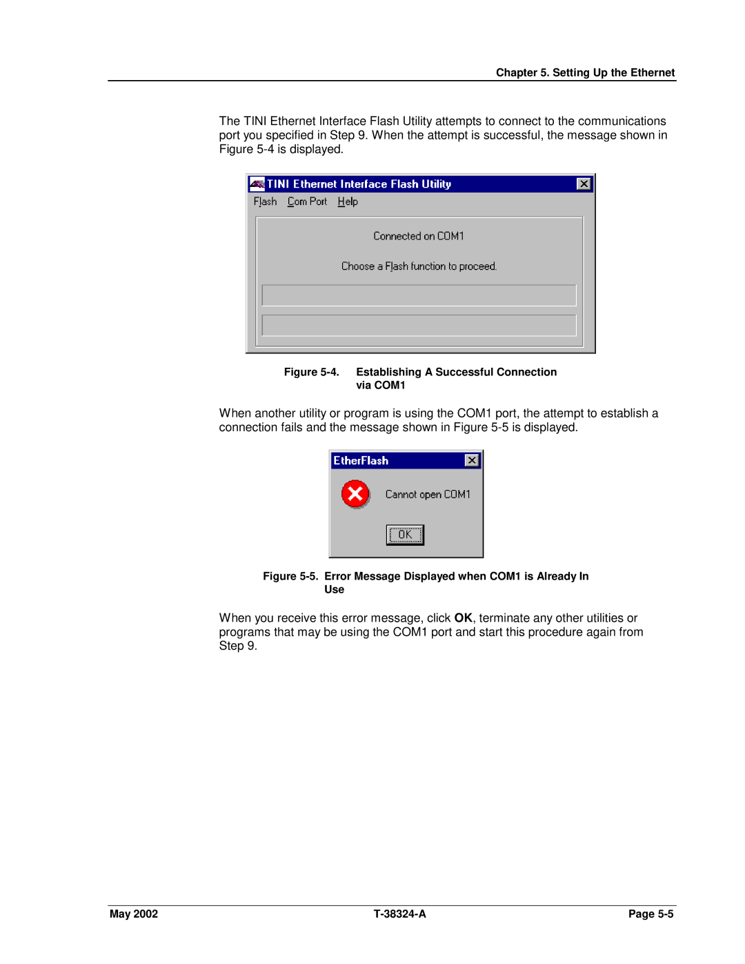 SPX Cooling Technologies CS4000 manual Establishing a Successful Connection via COM1 