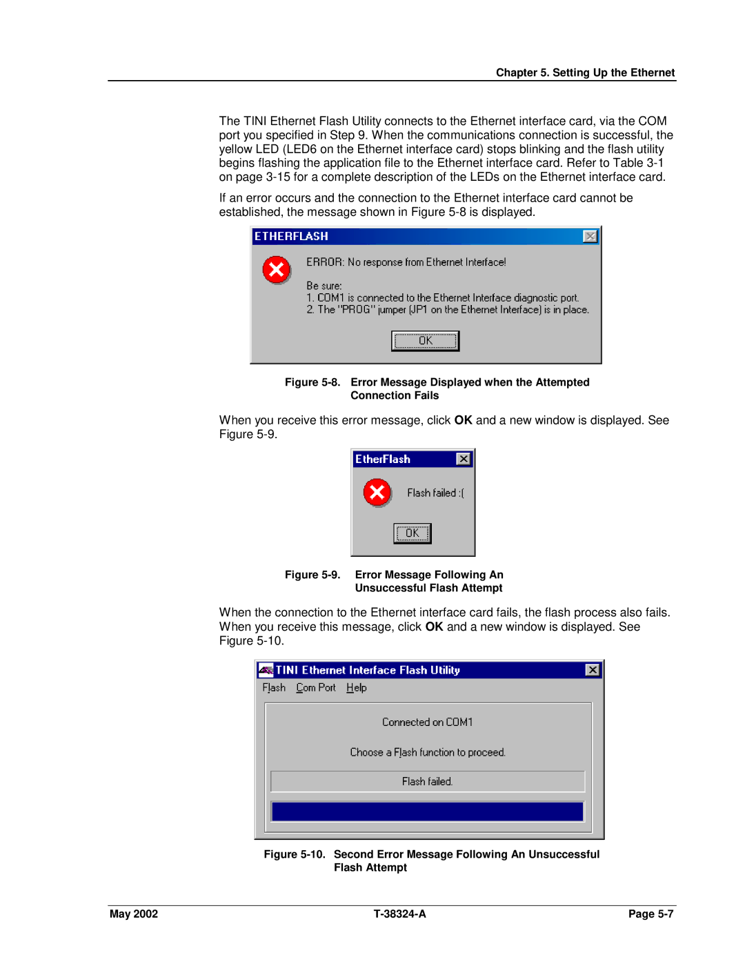 SPX Cooling Technologies CS4000 manual Error Message Displayed when the Attempted Connection Fails 