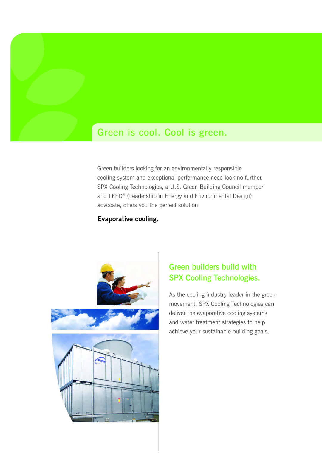 SPX Cooling Technologies Evaporative Cooling manual Green is cool. Cool is green 