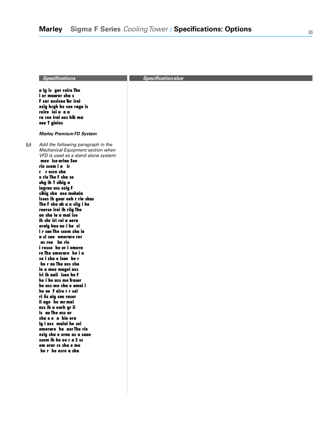 SPX Cooling Technologies FSIG-TS-08A specifications Marley Premium VFD System 