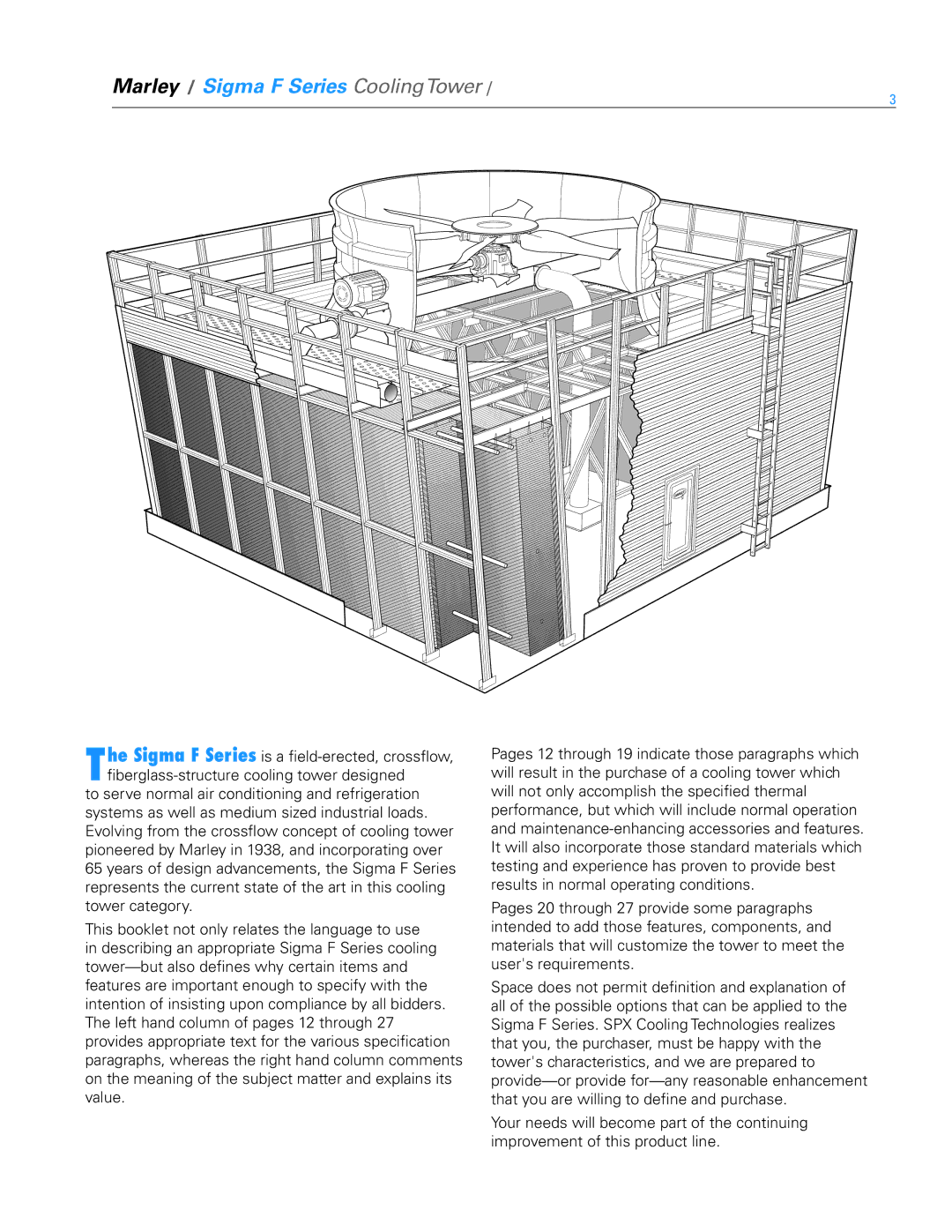 SPX Cooling Technologies FSIG-TS-08A specifications Marley / Sigma F Series CoolingTower 