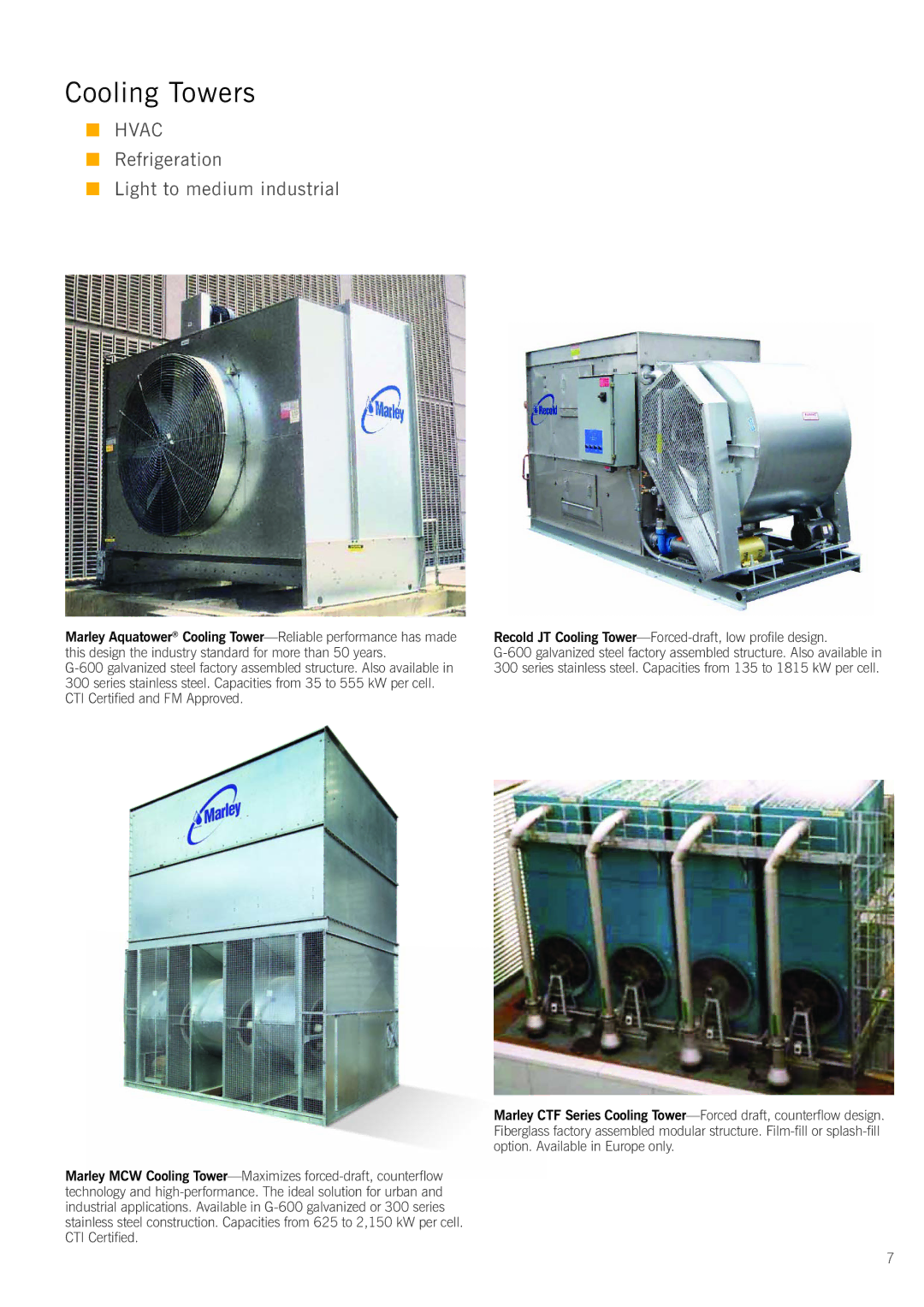 SPX Cooling Technologies 300 series, G-600 manual Cooling Towers 