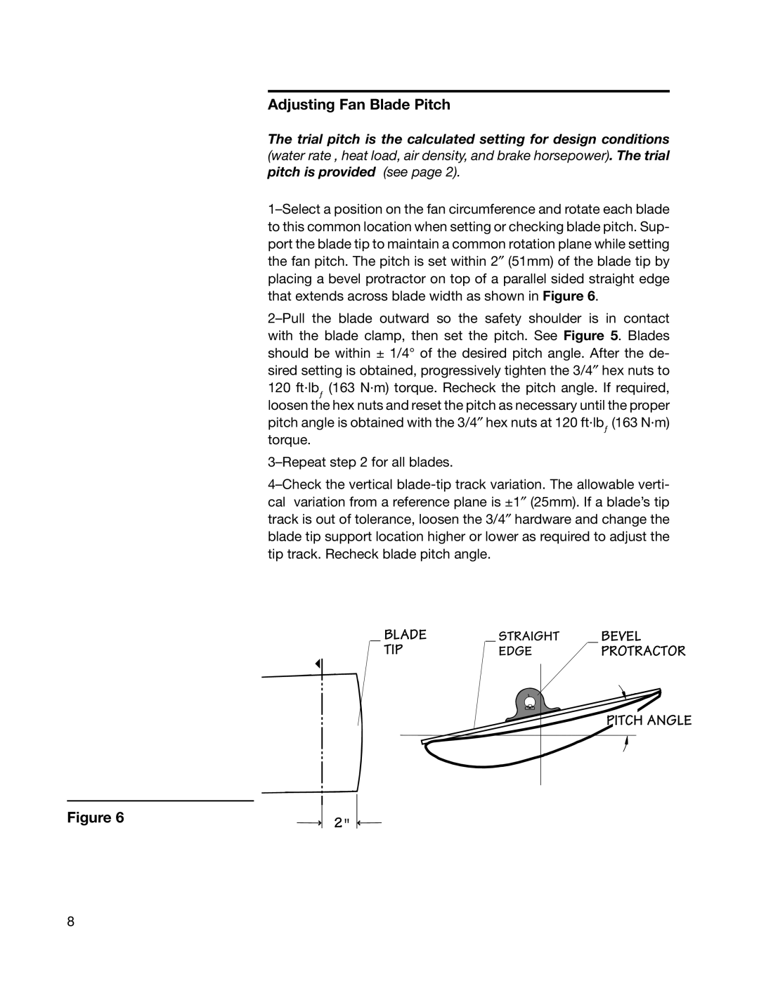 SPX Cooling Technologies HP700 user manual Adjusting Fan Blade Pitch, Tip 