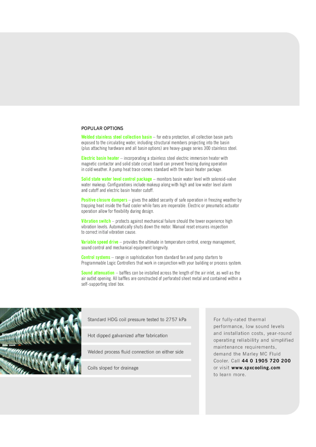 SPX Cooling Technologies Marley MC manual Popular Options 