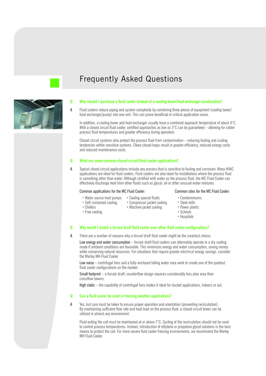 SPX Cooling Technologies Marley MC manual Frequently Asked Questions 