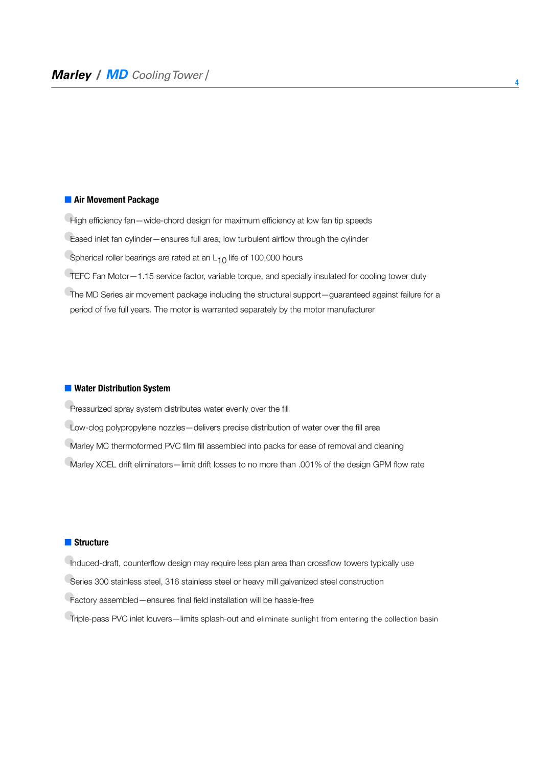 SPX Cooling Technologies Marley MD specifications Marley / MD CoolingTower 