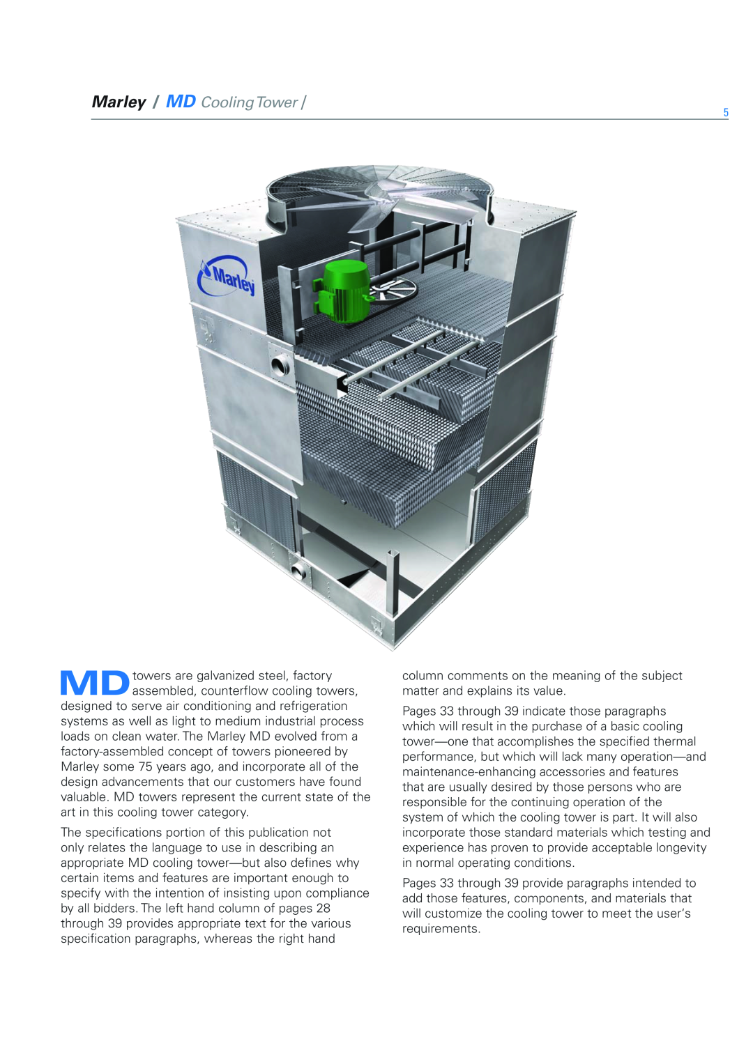 SPX Cooling Technologies Marley MD specifications Marley / MD CoolingTower 