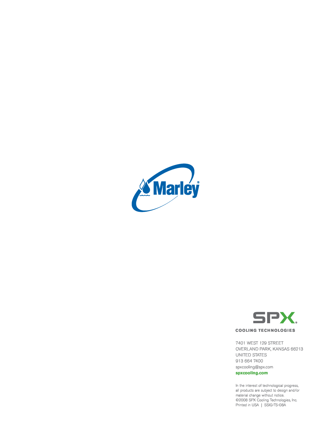 SPX Cooling Technologies Marley Sigma Steel specifications 