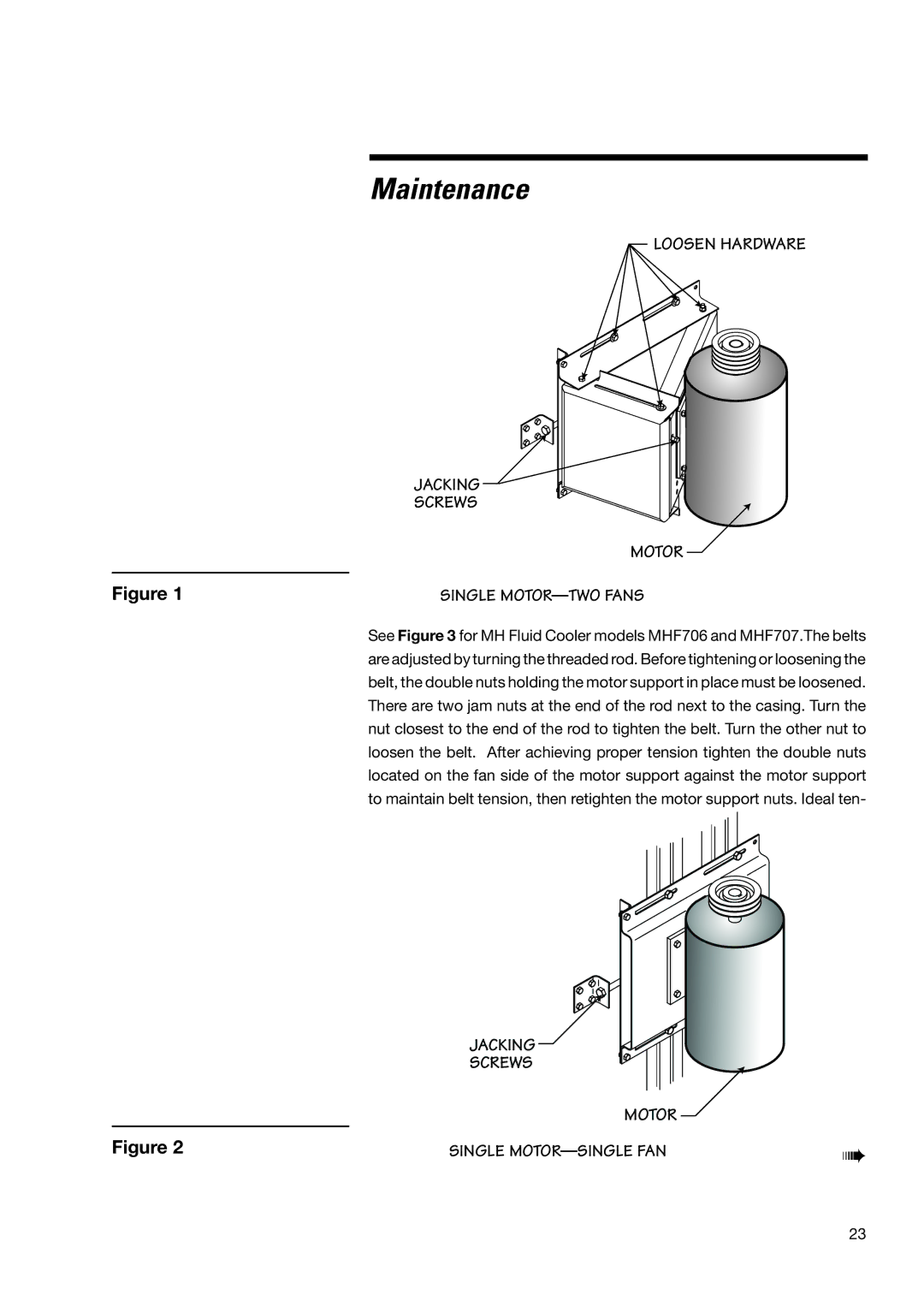 SPX Cooling Technologies MHF702, MHF705 user manual Jacking Screws 