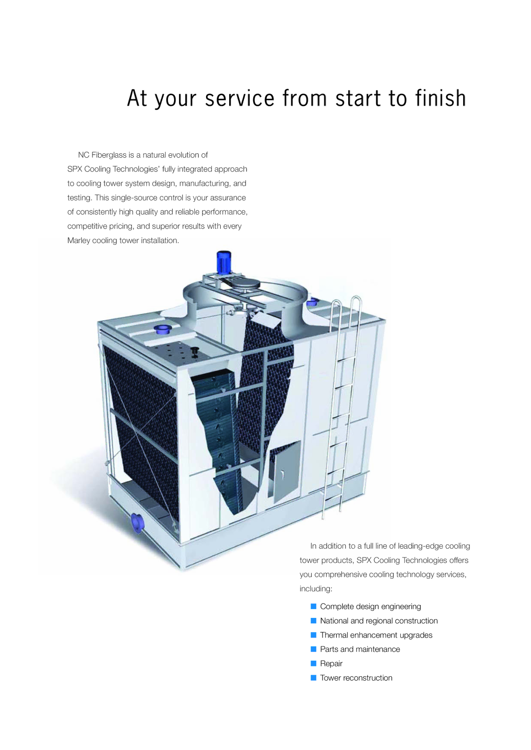 SPX Cooling Technologies NCF-06 manual At your service from start to finish, NC Fiberglass is a natural evolution 