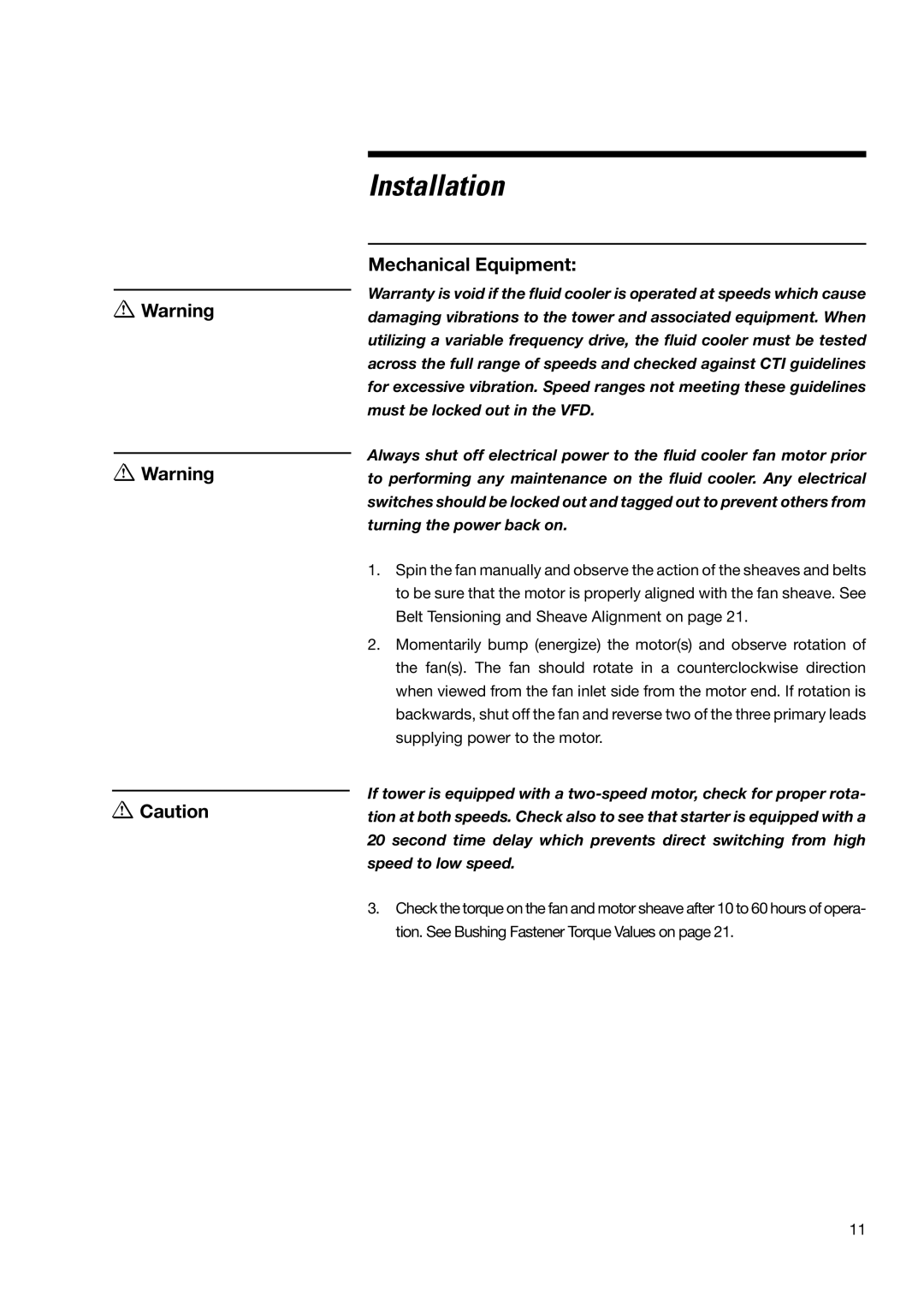 SPX Cooling Technologies none user manual Mechanical Equipment 