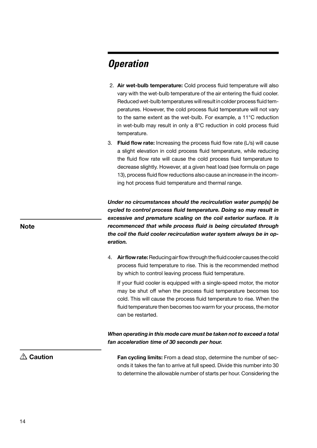 SPX Cooling Technologies none user manual Operation 