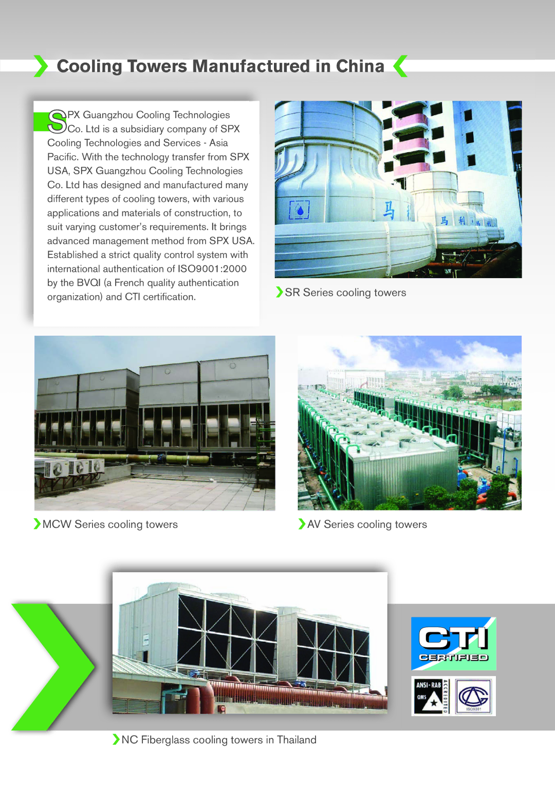 SPX Cooling Technologies SPXM-08 manual Cooling Towers Manufactured in China 