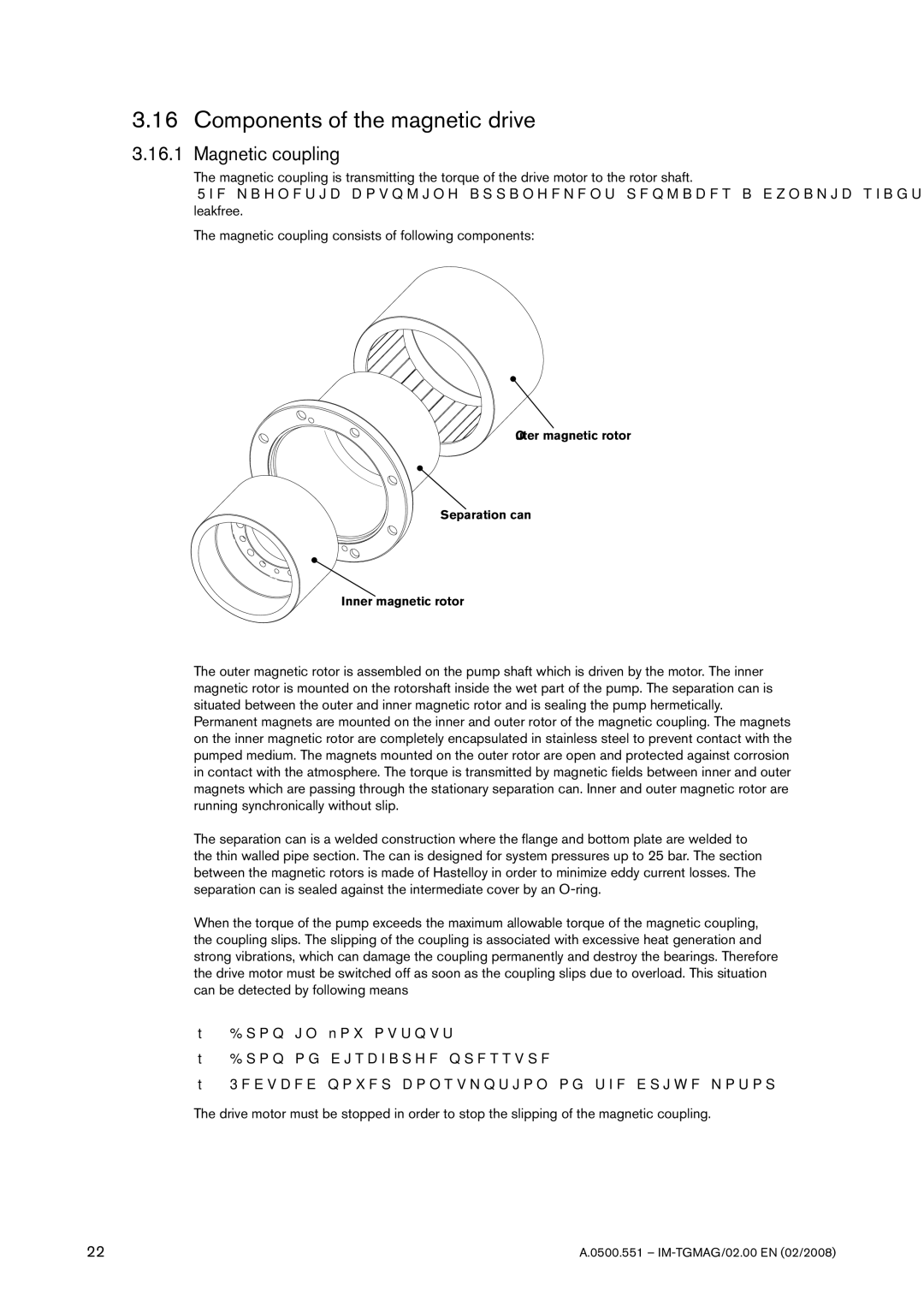 SPX Cooling Technologies TG MAG58-80, TG MAG185-125, TG MAG15-50 Components of the magnetic drive, Magnetic coupling 