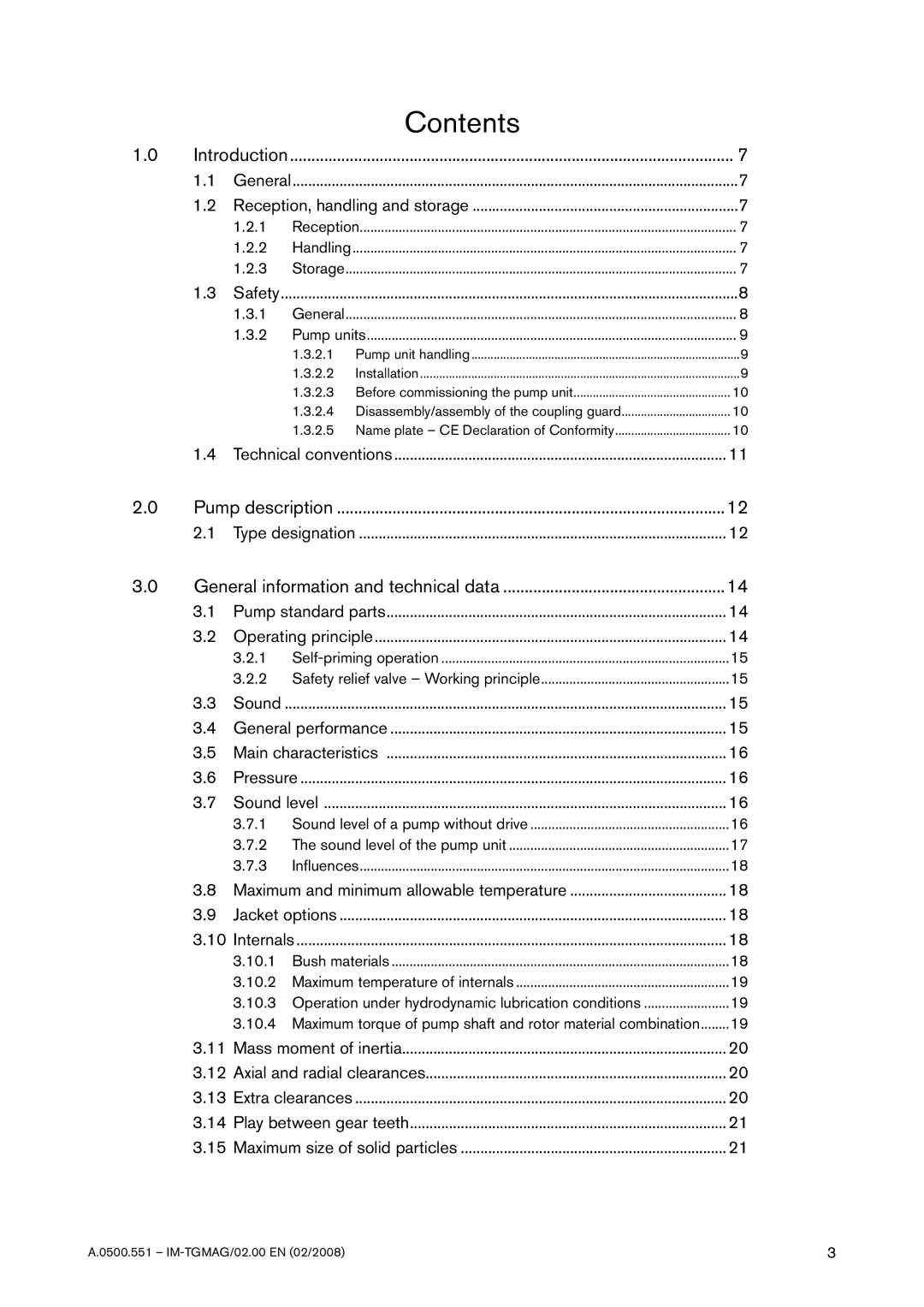 SPX Cooling Technologies TG MAG23-65, TG MAG185-125, TG MAG15-50, TG MAG58-80, TG MAG86-100 instruction manual Contents 