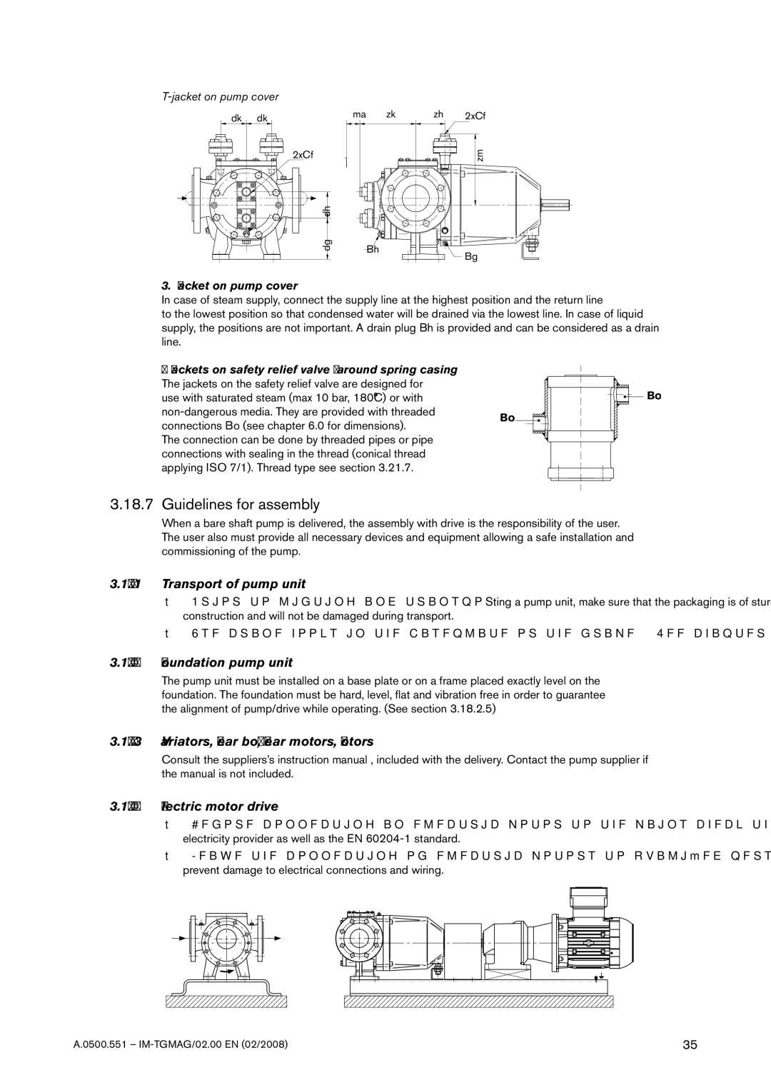 SPX Cooling Technologies TG MAG185-125, TG MAG15-50 Guidelines for assembly, Transport of pump unit, Foundation pump unit 