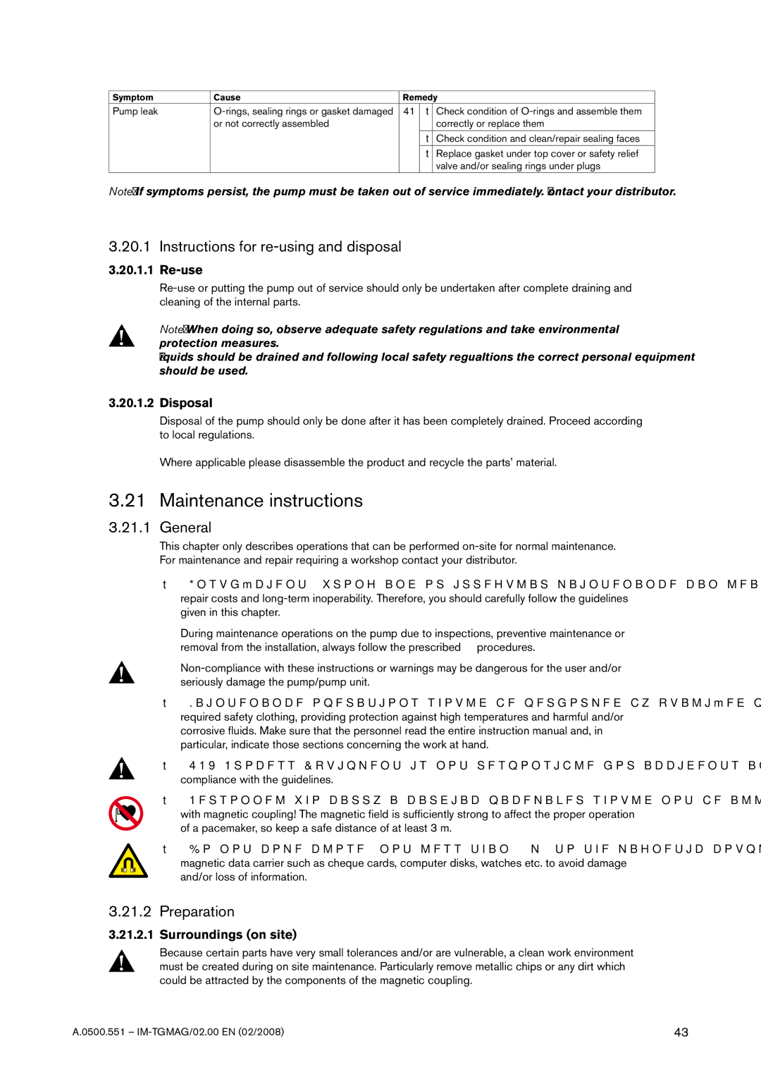 SPX Cooling Technologies TG MAG23-65 Maintenance instructions, Instructions for re-using and disposal, Preparation 