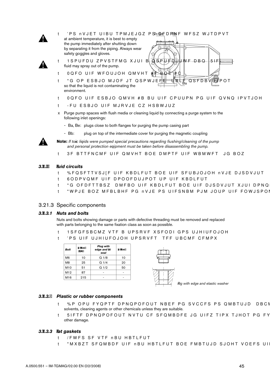 SPX Cooling Technologies TG MAG185-125 Specific components, Fluid circuits, Nuts and bolts, Plastic or rubber components 