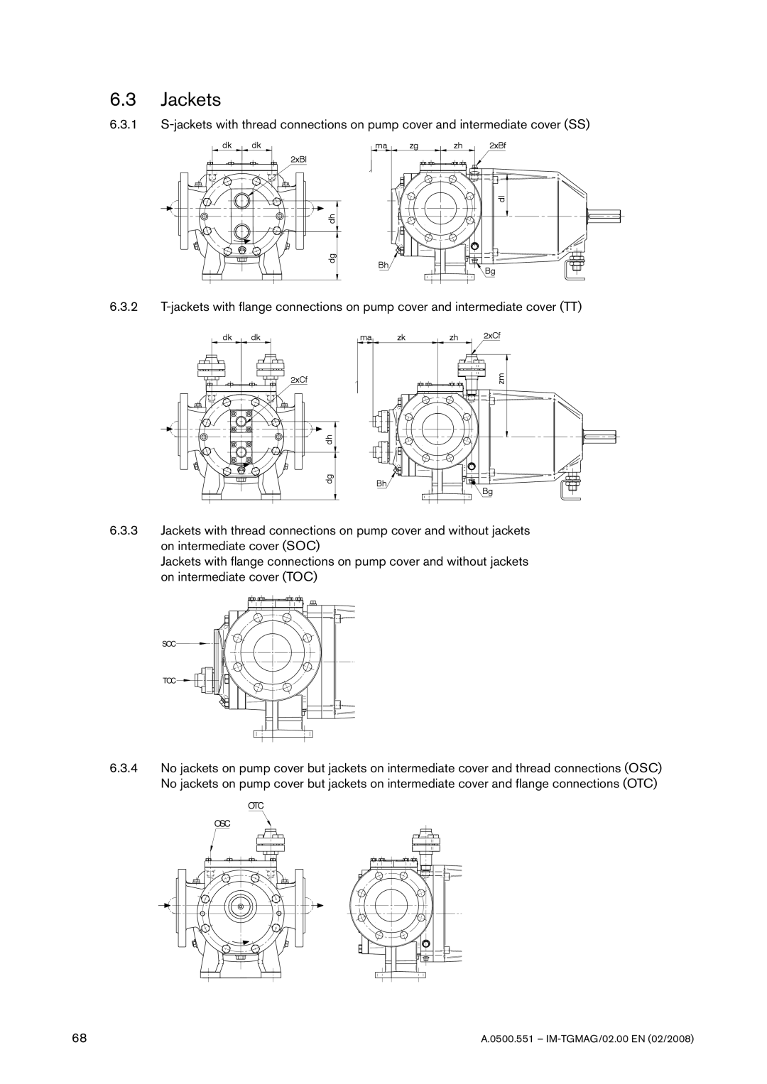 SPX Cooling Technologies TG MAG23-65, TG MAG185-125, TG MAG15-50, TG MAG58-80, TG MAG86-100 instruction manual Jackets 