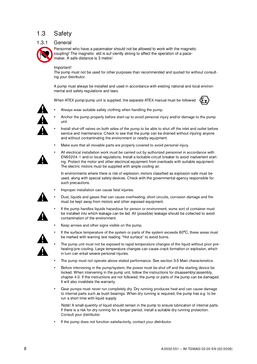 SPX Cooling Technologies TG MAG23-65, TG MAG185-125, TG MAG15-50, TG MAG58-80, TG MAG86-100 instruction manual Safety, General 