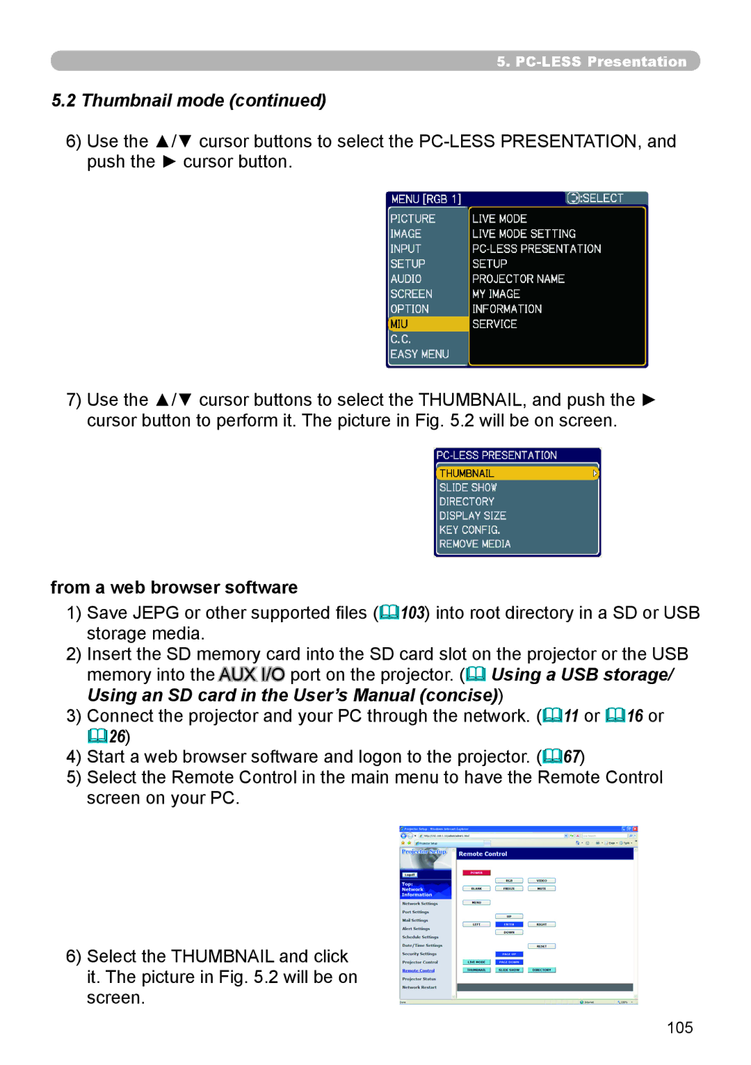 SRS Labs 8953H user manual Thumbnail mode, From a web browser software 