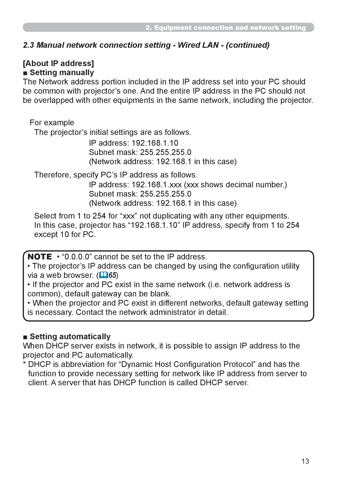 SRS Labs 8953H user manual About IP address Setting manually, Setting automatically 