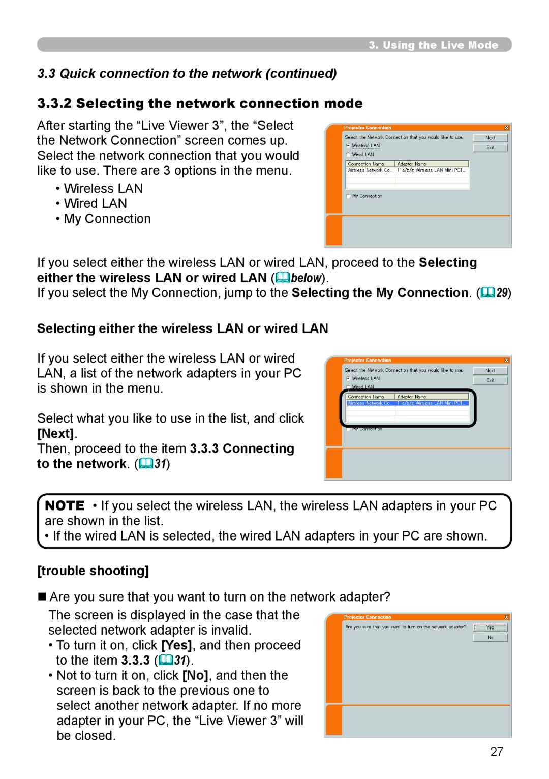 SRS Labs 8953H user manual Quick connection to the network, Selecting the network connection mode 