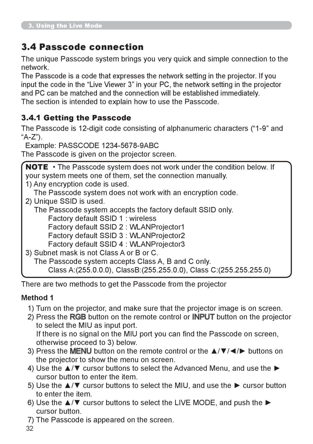 SRS Labs 8953H Passcode connection, Section is intended to explain how to use the Passcode, Getting the Passcode, Method 